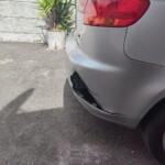 Before Audi rear bumper repair before the plastic welding repair.